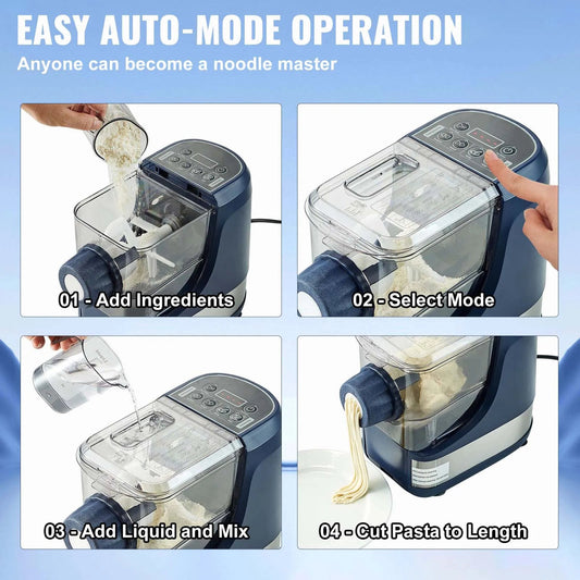 SucceBuy Electric Pasta Maker Automatic Noodle Maker Machine with 4 Intelligent Modes 500g Flour Capacity Pasta Maker Machine - Smoothy Home