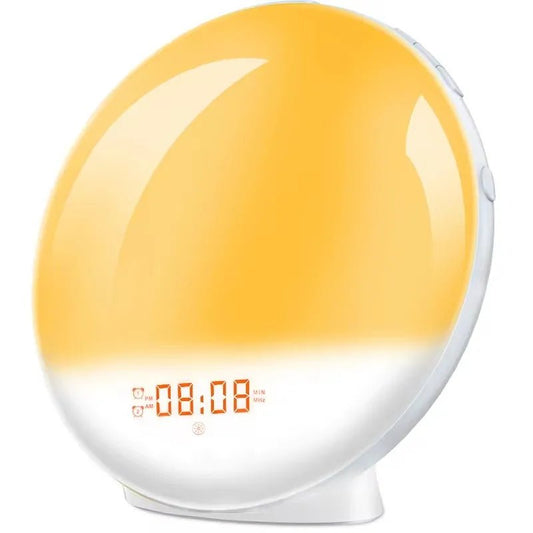 Sunrise Alarm Clock Wake Up Light Clock Sunrise/Sunset Simulation Digital Clock with Night Light FM Radio Desk Clocks - Smoothy Home