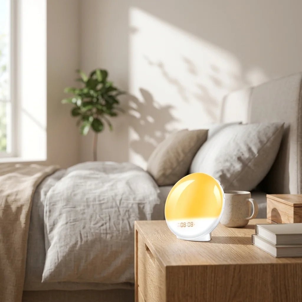 Sunrise Alarm Clock Wake Up Light Clock Sunrise/Sunset Simulation Digital Clock with Night Light FM Radio Desk Clocks - Smoothy Home