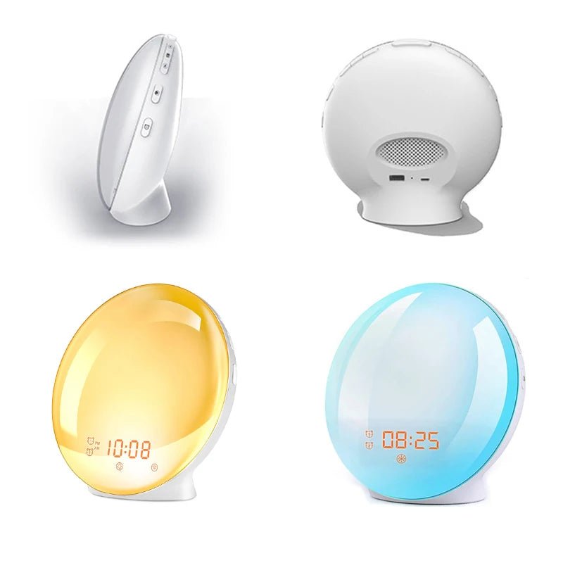 Sunrise Alarm Clock Wake Up Light Clock Sunrise/Sunset Simulation Digital Clock with Night Light FM Radio Desk Clocks - Smoothy Home