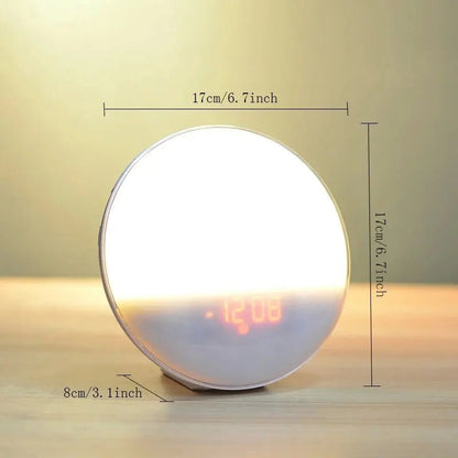 Sunrise Alarm Clock Wake Up Light Clock Sunrise/Sunset Simulation Digital Clock with Night Light FM Radio Desk Clocks - Smoothy Home