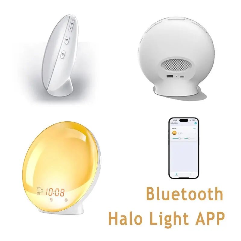 Sunrise Alarm Clock Wake Up Light Clock Sunrise/Sunset Simulation Digital Clock with Night Light FM Radio Desk Clocks - Smoothy Home