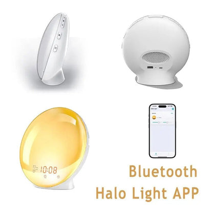 Sunrise Alarm Clock Wake Up Light Clock Sunrise/Sunset Simulation Digital Clock with Night Light FM Radio Desk Clocks - Smoothy Home