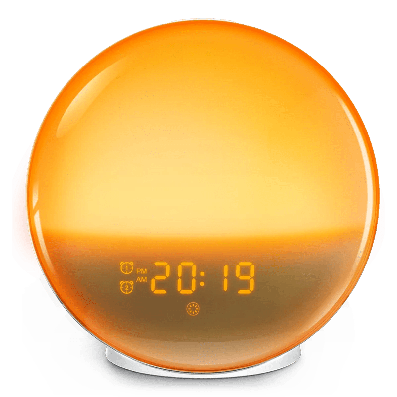 Sunrise Alarm Clock Wake Up Light Clock Sunrise/Sunset Simulation Digital Clock with Night Light FM Radio Desk Clocks - Smoothy Home