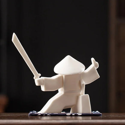 Swordsman Chivalrous Expert Ceramic Samurai Knight Statue Home Decoration Incense Stick Burner Holder High Quality Gift Zen - Smoothy Home