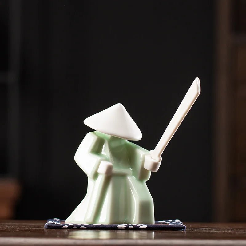 Swordsman Chivalrous Expert Ceramic Samurai Knight Statue Home Decoration Incense Stick Burner Holder High Quality Gift Zen - Smoothy Home