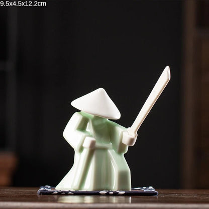 Swordsman Chivalrous Expert Ceramic Samurai Knight Statue Home Decoration Incense Stick Burner Holder High Quality Gift Zen - Smoothy Home