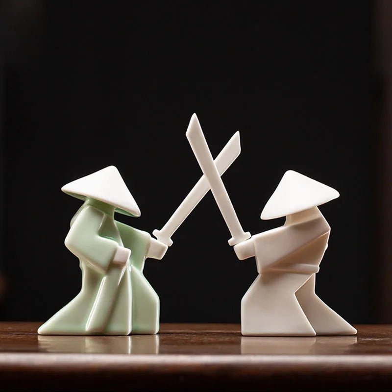 Swordsman Chivalrous Expert Ceramic Samurai Knight Statue Home Decoration Incense Stick Burner Holder High Quality Gift Zen - Smoothy Home