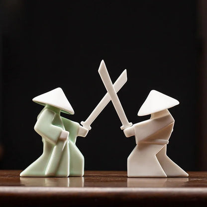 Swordsman Chivalrous Expert Ceramic Samurai Knight Statue Home Decoration Incense Stick Burner Holder High Quality Gift Zen - Smoothy Home