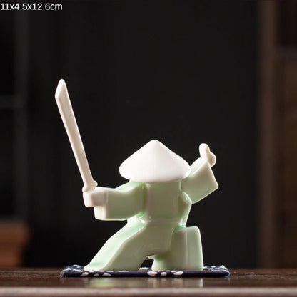 Swordsman Chivalrous Expert Ceramic Samurai Knight Statue Home Decoration Incense Stick Burner Holder High Quality Gift Zen - Smoothy Home