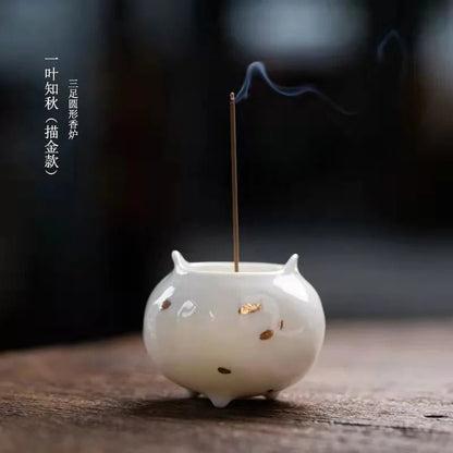 Swordsman Chivalrous Expert Ceramic Samurai Knight Statue Home Decoration Incense Stick Burner Holder High Quality Gift Zen - Smoothy Home