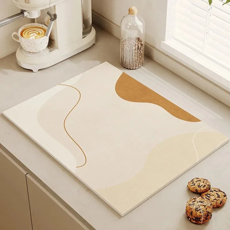 Tableware Drying Mat Soft Drain Pad Non-slip Super Absorbent Wear-resistant Coffee Machine Mat Kitchen Table Courtyard Decor - Smoothy Home