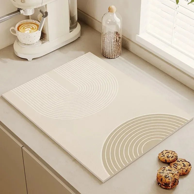 Tableware Drying Mat Soft Drain Pad Non-slip Super Absorbent Wear-resistant Coffee Machine Mat Kitchen Table Courtyard Decor - Smoothy Home