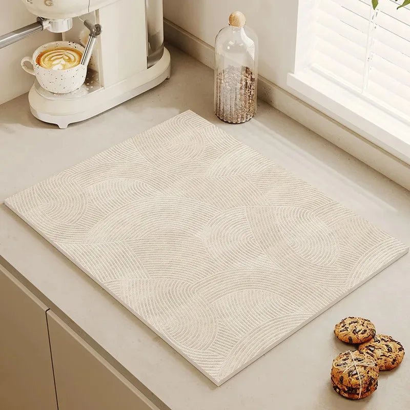 Tableware Drying Mat Soft Drain Pad Non-slip Super Absorbent Wear-resistant Coffee Machine Mat Kitchen Table Courtyard Decor - Smoothy Home