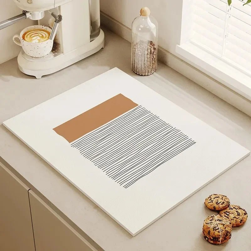 Tableware Drying Mat Soft Drain Pad Non-slip Super Absorbent Wear-resistant Coffee Machine Mat Kitchen Table Courtyard Decor - Smoothy Home