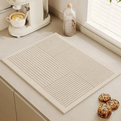 Tableware Drying Mat Soft Drain Pad Non-slip Super Absorbent Wear-resistant Coffee Machine Mat Kitchen Table Courtyard Decor - Smoothy Home