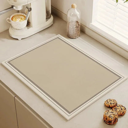 Tableware Drying Mat Soft Drain Pad Non-slip Super Absorbent Wear-resistant Coffee Machine Mat Kitchen Table Courtyard Decor - Smoothy Home