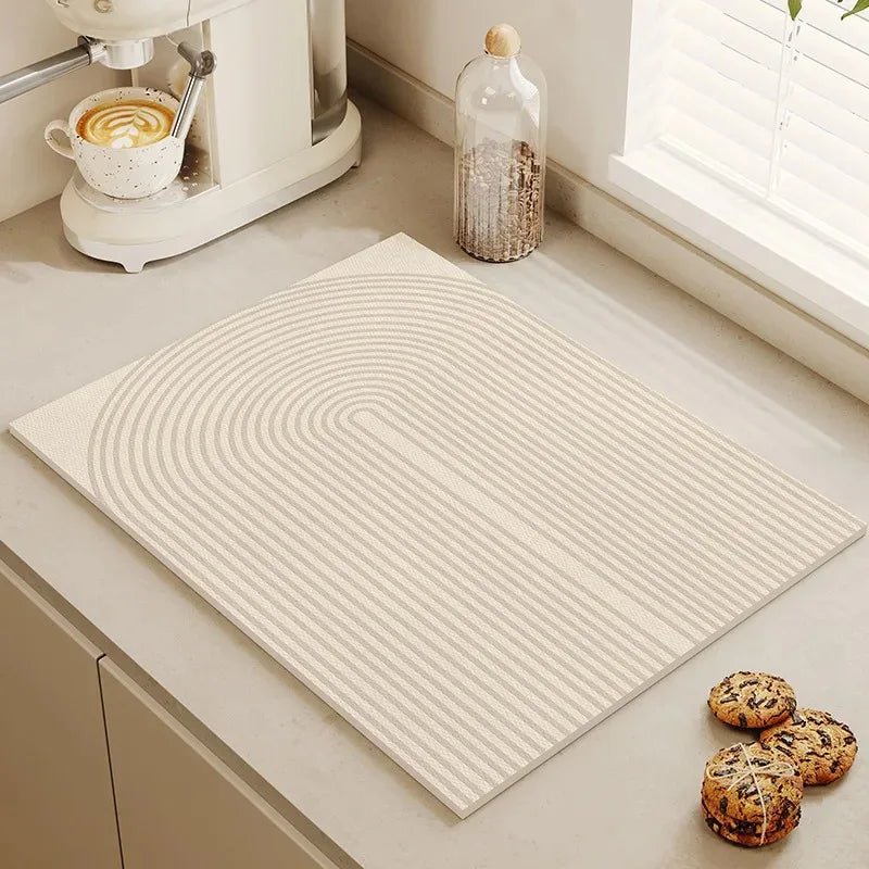 Tableware Drying Mat Soft Drain Pad Non-slip Super Absorbent Wear-resistant Coffee Machine Mat Kitchen Table Courtyard Decor - Smoothy Home