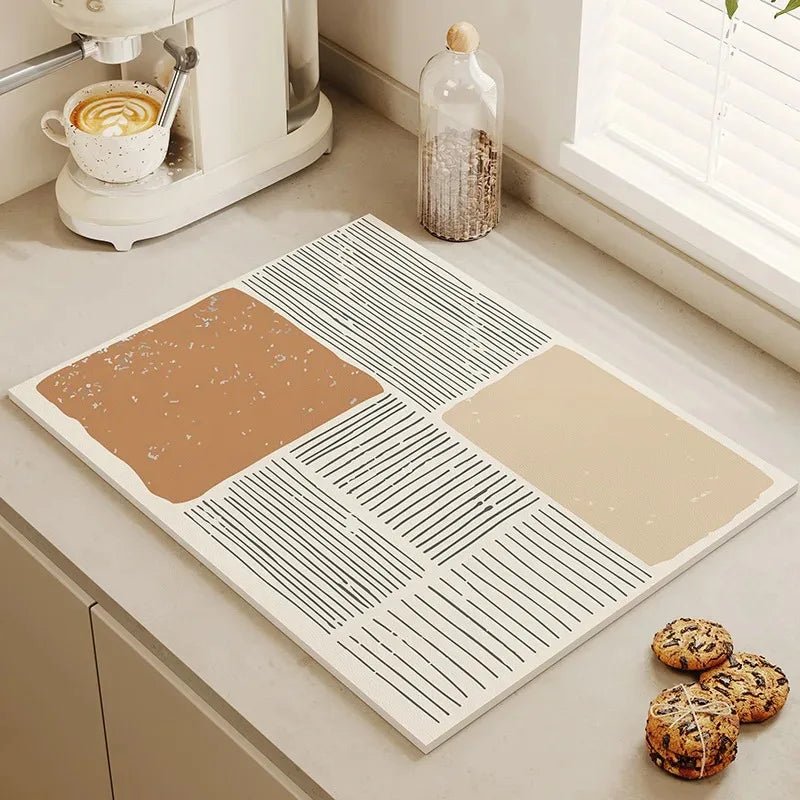 Tableware Drying Mat Soft Drain Pad Non-slip Super Absorbent Wear-resistant Coffee Machine Mat Kitchen Table Courtyard Decor - Smoothy Home