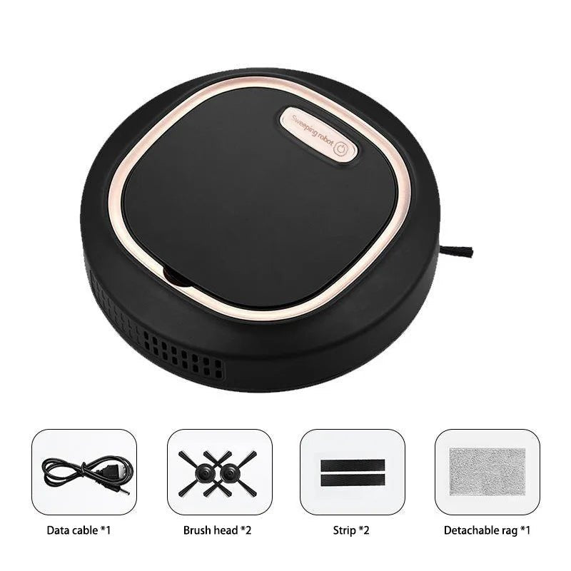 Tactile Activation Lazy Person Intelligent Automatic Sweeping Robot 3-in-1 Wet Dry Home Sweeper USB Rechargeable Vacuum Cleaner - Smoothy Home