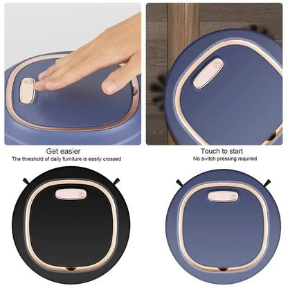 Tactile Activation Lazy Person Intelligent Automatic Sweeping Robot 3-in-1 Wet Dry Home Sweeper USB Rechargeable Vacuum Cleaner - Smoothy Home