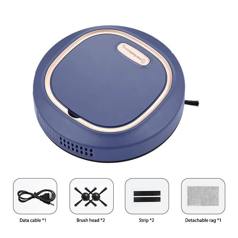 Tactile Activation Lazy Person Intelligent Automatic Sweeping Robot 3-in-1 Wet Dry Home Sweeper USB Rechargeable Vacuum Cleaner - Smoothy Home