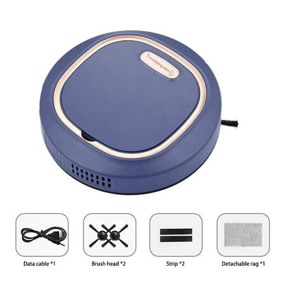 Tactile Activation Lazy Person Intelligent Automatic Sweeping Robot 3-in-1 Wet Dry Home Sweeper USB Rechargeable Vacuum Cleaner - Smoothy Home