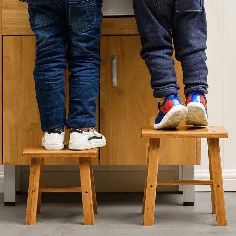 Thickened Nanzhu Mazar Stool Wooden Bench Small Stool Short Household Bathroom Portable and Simple - Smoothy Home