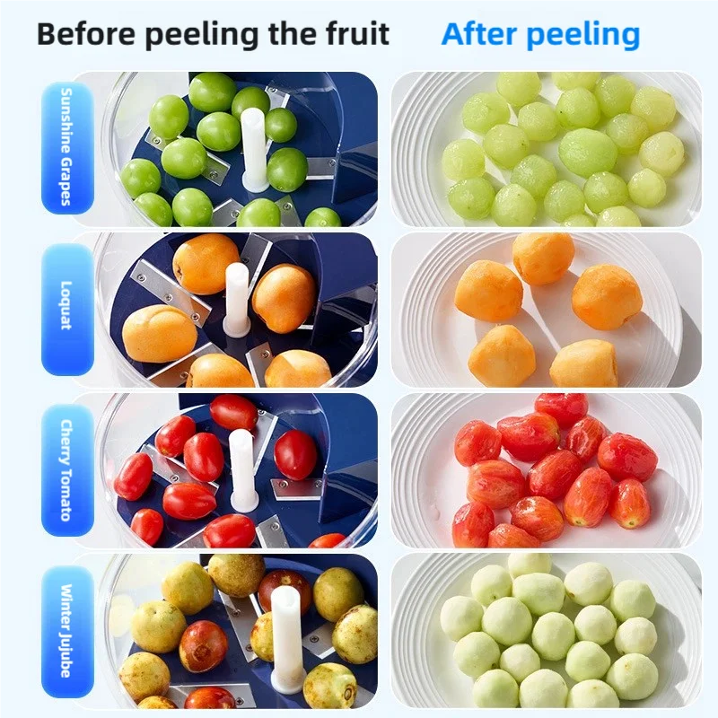 TINSOL Electric Fruit and Vegetable Peeler Automatic Small Fruit Peeling Tool Smart Grape Peeler Kitchen Peeling Gadget - Smoothy Home