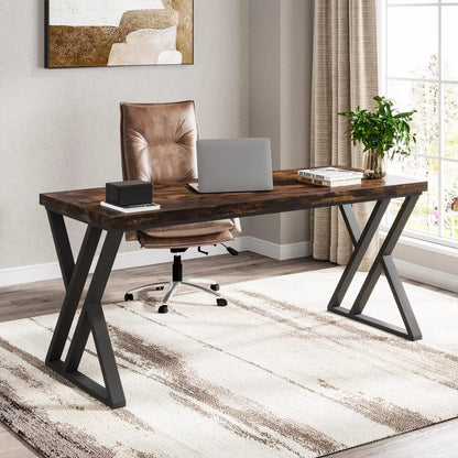 Tribesigns Writing Computer Desk, 55 inch Heavy Duty Study Desk with Z-Shaped Metal Leg, Modern Simple Home Office Computer Desk - Smoothy Home