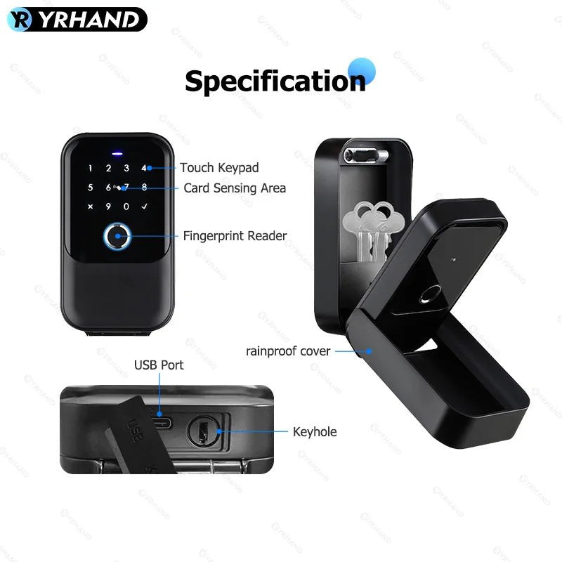 TTlock Smartkey Lock Box Wireless Electronic Key Safe with Digital Code App Controlled Bluetooth Smartlock for Home Key Padlock - Smoothy Home