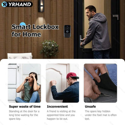 TTlock Smartkey Lock Box Wireless Electronic Key Safe with Digital Code App Controlled Bluetooth Smartlock for Home Key Padlock - Smoothy Home