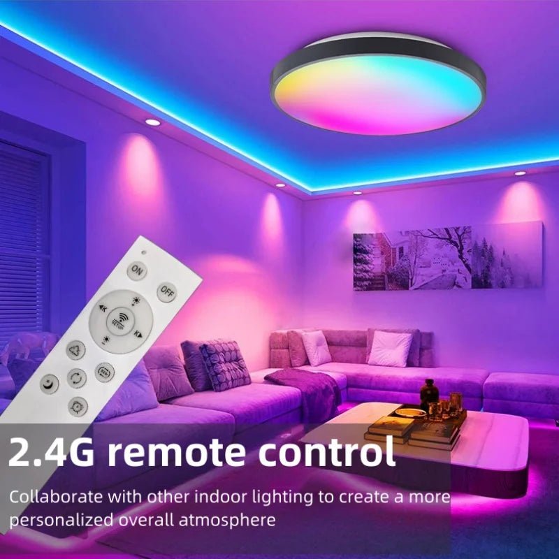 Tuya APP Smart ceiling light 30W40W RGB LED light Alexa voice control application Google Home and Bedroom decorative light gloss - Smoothy Home