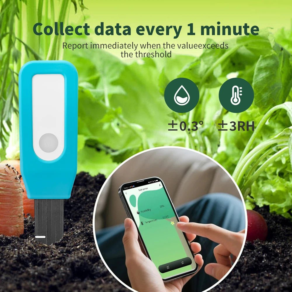 Tuya Bluetooth Soil Tester Temperature Humidity Detector Smart Life Garden Automated Irrigation Detector With Alexa Google Home - Smoothy Home