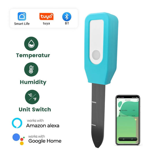 Tuya Bluetooth Soil Tester Temperature Humidity Detector Smart Life Garden Automated Irrigation Detector With Alexa Google Home - Smoothy Home
