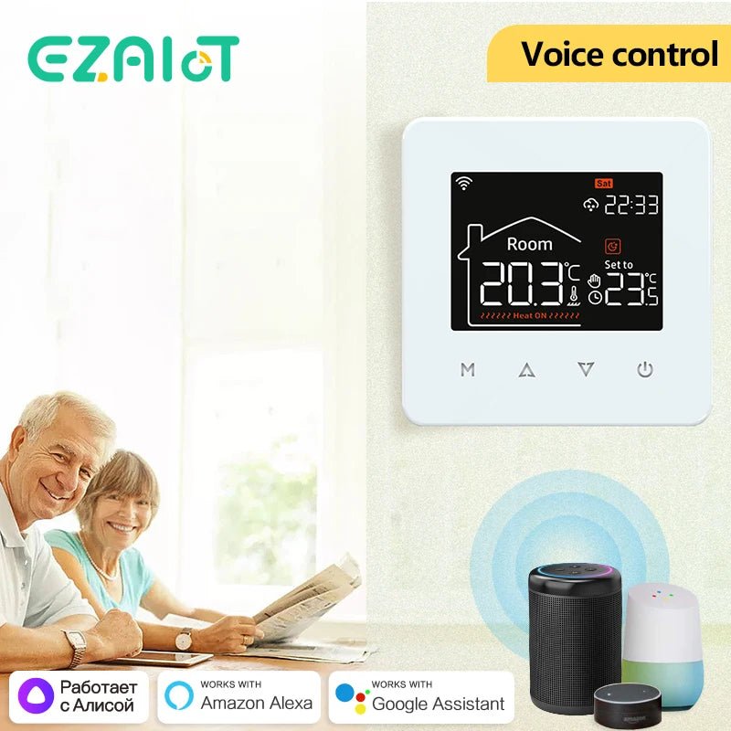 Tuya Smart Home Thermostat Water Electric Warm Floor Heating Gas Boiler WiFi Temperature Remote Controller with Google Alexa - Smoothy Home