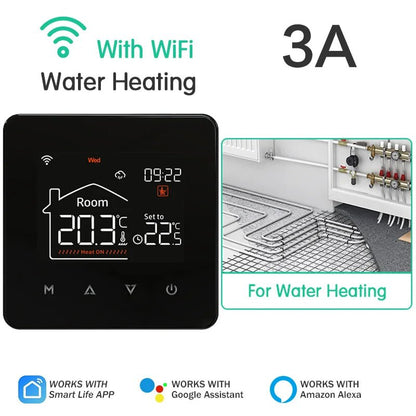 Tuya Smart Home Thermostat Water Electric Warm Floor Heating Gas Boiler WiFi Temperature Remote Controller with Google Alexa - Smoothy Home