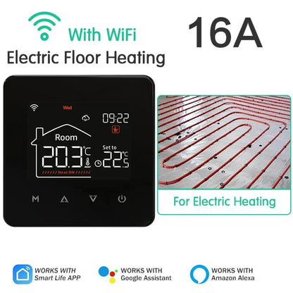 Tuya Smart Home Thermostat Water Electric Warm Floor Heating Gas Boiler WiFi Temperature Remote Controller with Google Alexa - Smoothy Home