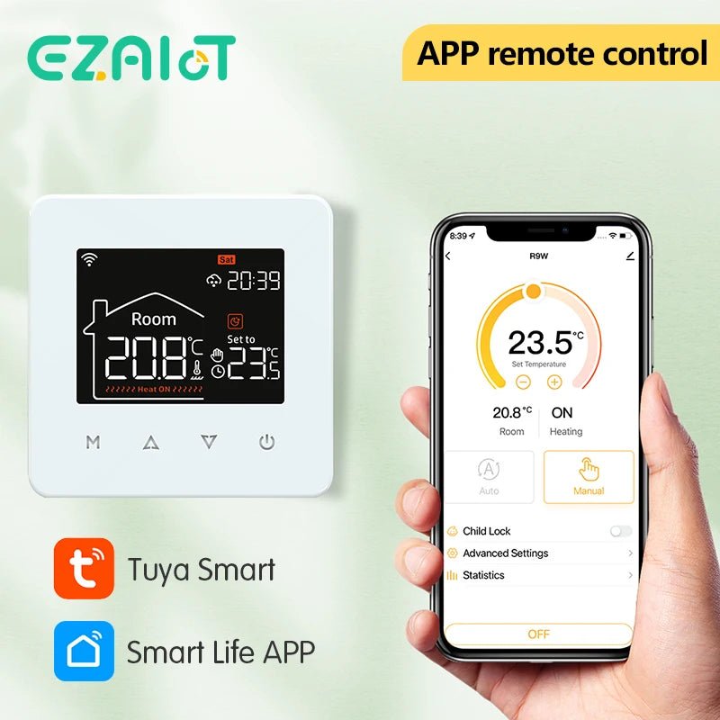 Tuya Smart Home Thermostat Water Electric Warm Floor Heating Gas Boiler WiFi Temperature Remote Controller with Google Alexa - Smoothy Home