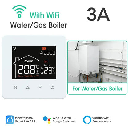 Tuya Smart Home Thermostat Water Electric Warm Floor Heating Gas Boiler WiFi Temperature Remote Controller with Google Alexa - Smoothy Home