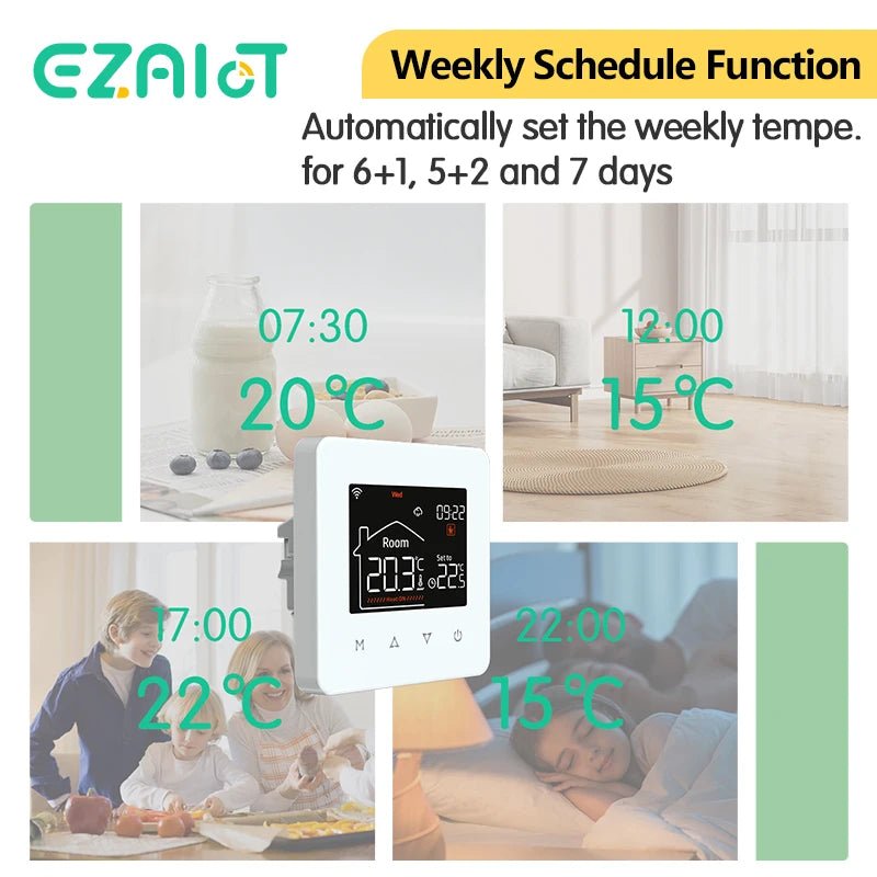 Tuya Smart Home Thermostat Water Electric Warm Floor Heating Gas Boiler WiFi Temperature Remote Controller with Google Alexa - Smoothy Home