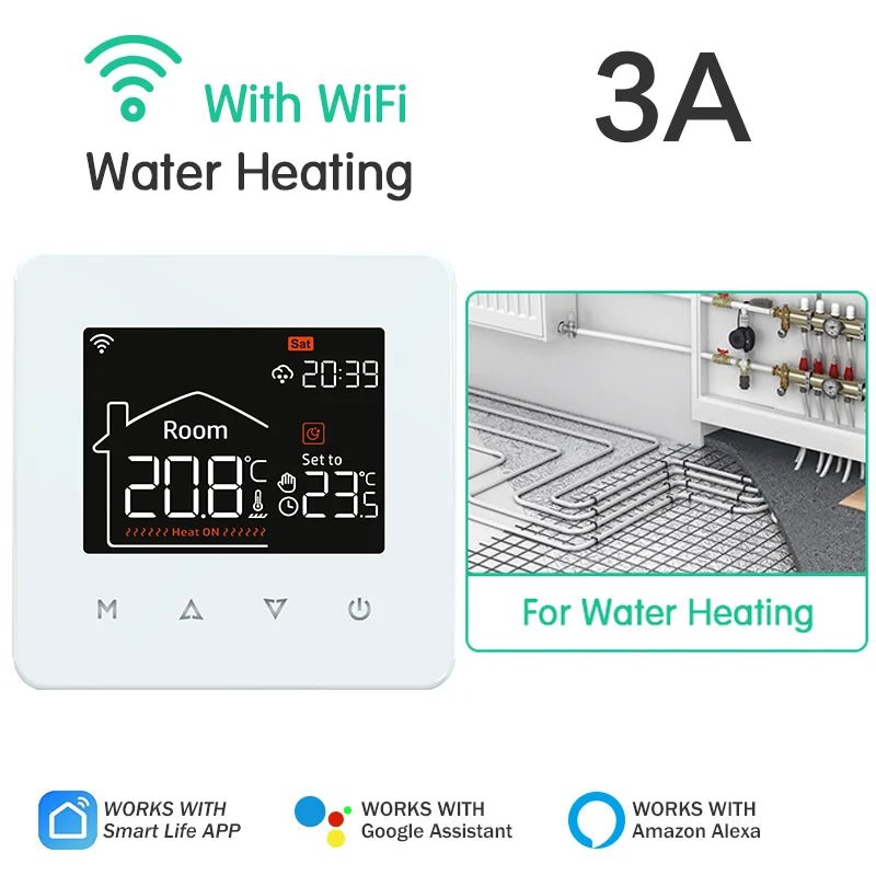 Tuya Smart Home Thermostat Water Electric Warm Floor Heating Gas Boiler WiFi Temperature Remote Controller with Google Alexa - Smoothy Home