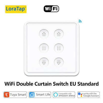Tuya Smart Life EU WiFi Double Curtain Blind Switch for Roller Shutter Electric motor Google Home Alexa Echo Voice Control DIY - Smoothy Home