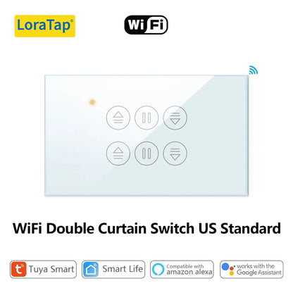 Tuya Smart Life EU WiFi Double Curtain Blind Switch for Roller Shutter Electric motor Google Home Alexa Echo Voice Control DIY - Smoothy Home