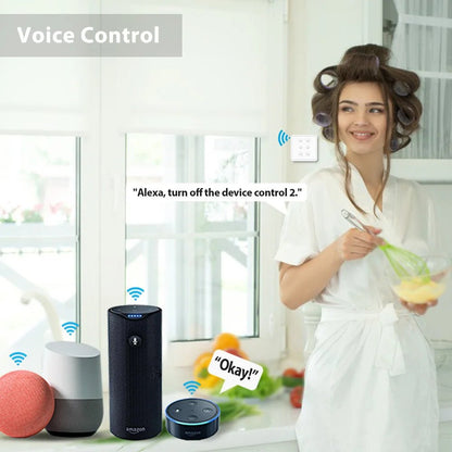 Tuya Smart Life EU WiFi Double Curtain Blind Switch for Roller Shutter Electric motor Google Home Alexa Echo Voice Control DIY - Smoothy Home
