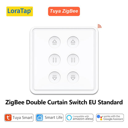 Tuya Smart Life EU WiFi Double Curtain Blind Switch for Roller Shutter Electric motor Google Home Alexa Echo Voice Control DIY - Smoothy Home