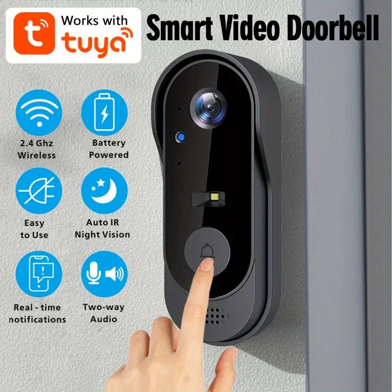 Tuya WiFi Home Smart Video doorbell Outdoor bidirectional HD door eye camera 1080P support SD card cloud storage waterproof - Smoothy Home