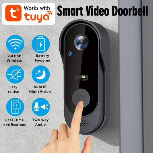 Tuya WiFi Home Smart Video doorbell Outdoor bidirectional HD door eye camera 1080P support SD card cloud storage waterproof - Smoothy Home