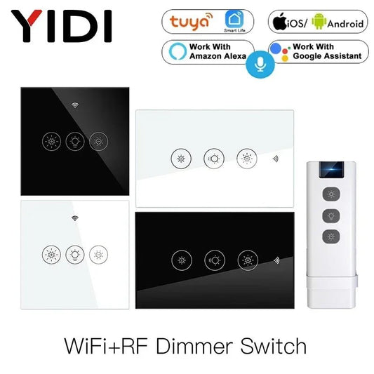 Tuya WiFi RF Smart Light Dimmer Switch 2/3Way Multi-Control Smart Life APP Remote Control Work with Alexa Google Voice Control - Smoothy Home