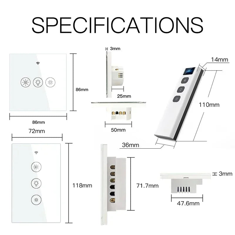 Tuya WiFi RF Smart Light Dimmer Switch 2/3Way Multi-Control Smart Life APP Remote Control Work with Alexa Google Voice Control - Smoothy Home